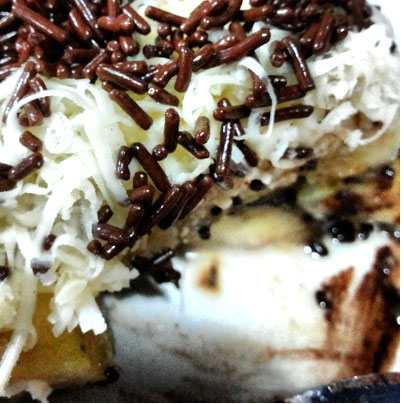 Roti Bakar Pisang Cokelat Roti Bakar Pisang Cokelat