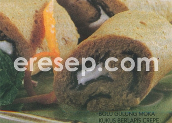 Bolu Gulung Moka Kukus Berlapis Crepe