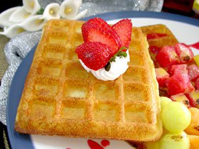 Waffles With Fruit Sabayon