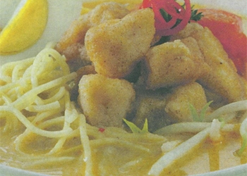 Mie Kuah Laksa Tabur Ikan Pedas