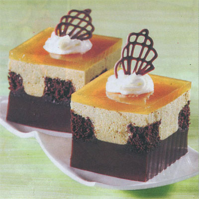 Puding Cokelat Lapis Puding Cokelat Lapis