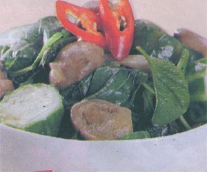 Tumis Bayam Dan Oyong